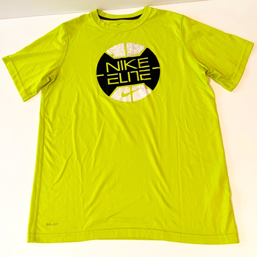 Youth XL Nike Elite Dri Fit Neon Green Short Sleeve T Shirt